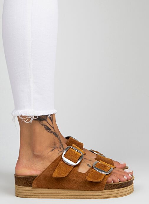 Manijero Taba Kadın Süet Terlik MNJ.038.02 - Görsel 3