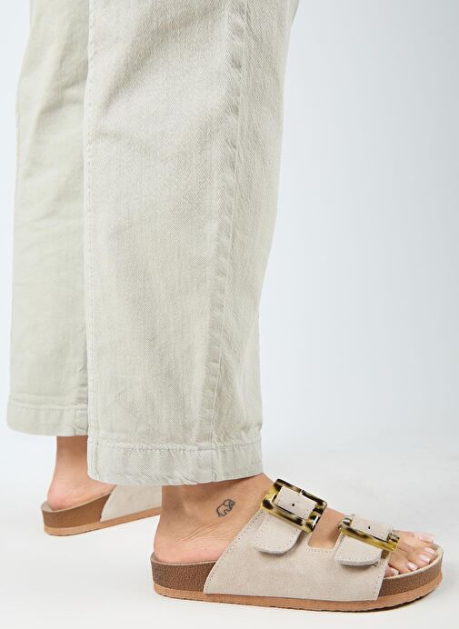 Manijero Bej Kadın Süet Terlik MNJ.037.02 - Görsel 7