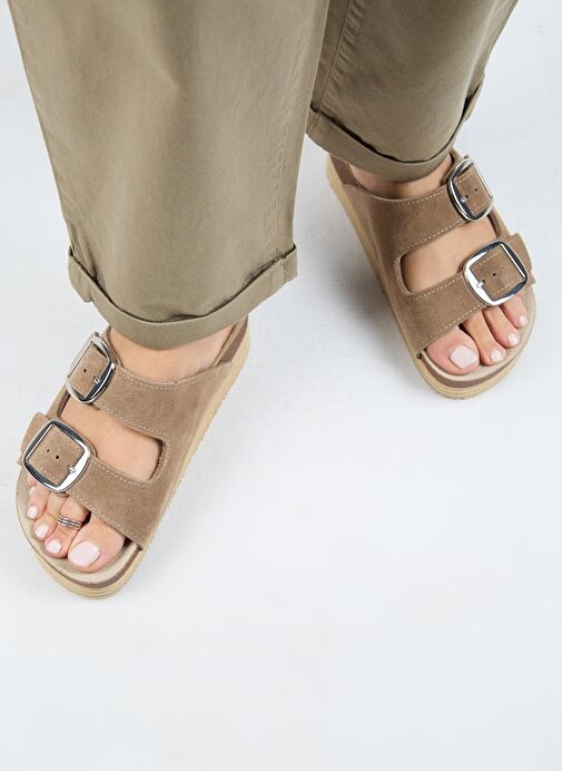 Manijero Vizon Kadın Süet Terlik MNJ.038.10 - Görsel 8