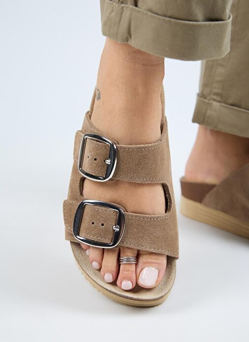 Manijero Vizon Kadın Süet Terlik MNJ.038.10 - Görsel 6