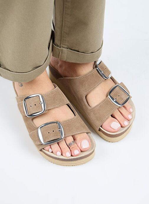 Manijero Vizon Kadın Süet Terlik MNJ.038.10 - Görsel 3