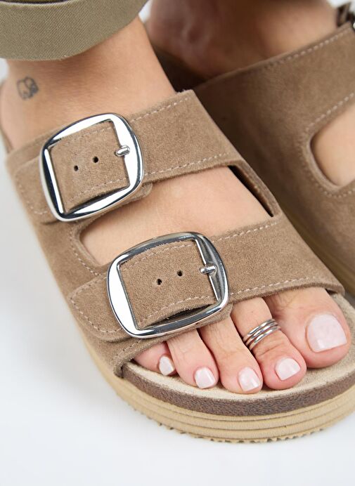 Manijero Vizon Kadın Süet Terlik MNJ.038.10 - Görsel 4