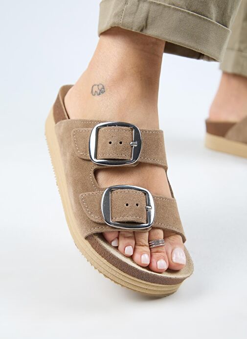 Manijero Vizon Kadın Süet Terlik MNJ.038.10 - Görsel 5