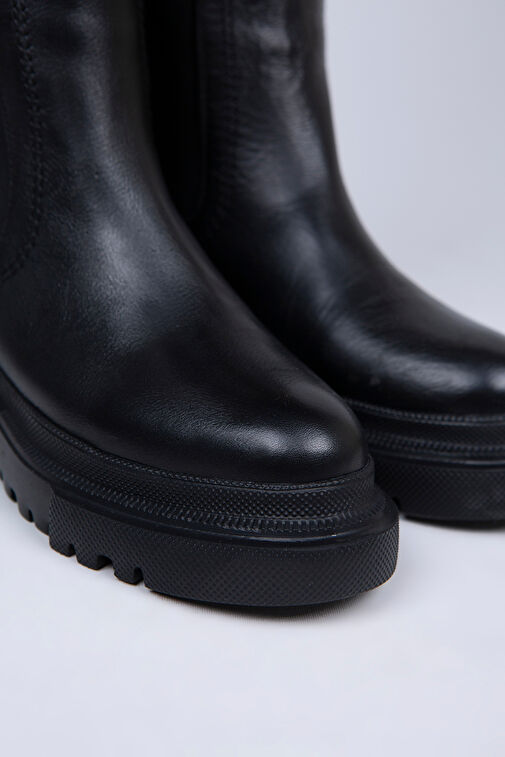 Manijero Emma Kadın Hakiki Deri Çift Taraf Lastikli Siyah Bot - Görsel 5