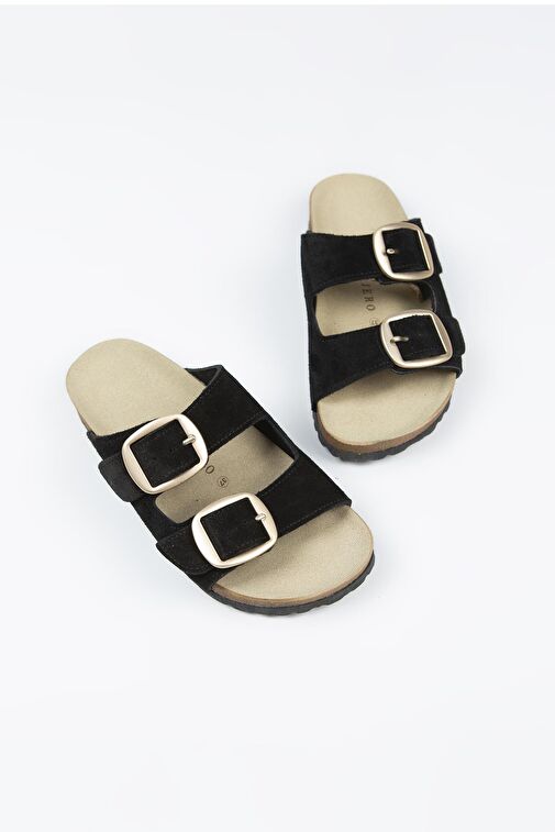 Manijero Siyah Kadın Süet Terlik MNJ.010.25 - Görsel 8