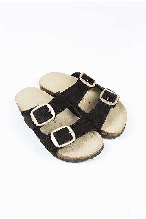 Manijero Siyah Kadın Süet Terlik MNJ.010.25 - Görsel 9