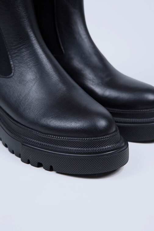 Manijero Gitana Kadın Hakiki Deri Çift Taraf Lastikli Siyah Bot - Görsel 5