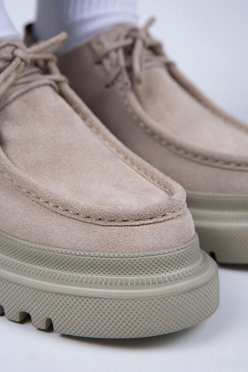 Manijero Bej Kadın Süet Günlük Ayakkabı MNJ.065.01 - Görsel 5