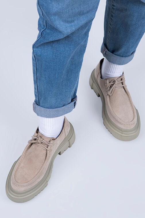 Manijero Bej Kadın Süet Günlük Ayakkabı MNJ.065.01 - Görsel 6