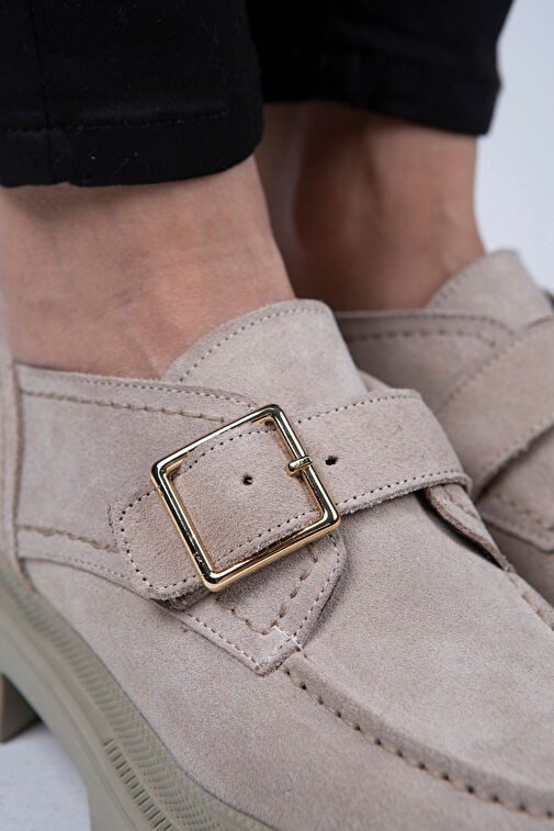 Manijero Bej Kadın Süet Ayakkabı MNJ.071.01 - Görsel 6