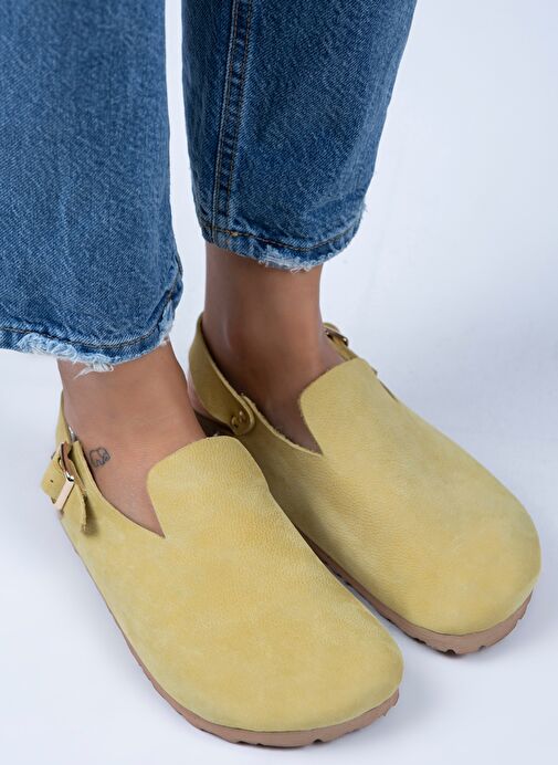 Manijero Sarı Kadın Deri Sandalet MNJ.076.01 - Görsel 4