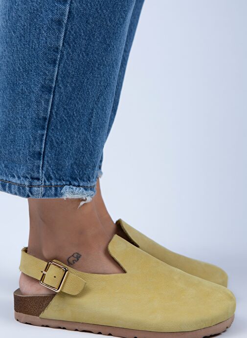 Manijero Sarı Kadın Deri Sandalet MNJ.076.01 - Görsel 3