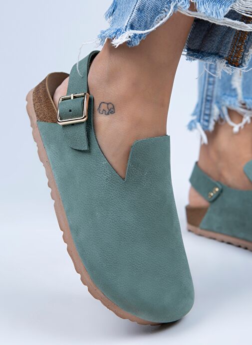 Manijero Manijero Yeşil Gold Yeşil Kadın Deri Sandalet MNJ.076.03 Boyner'de! Yeşil Gold - 6. görsel