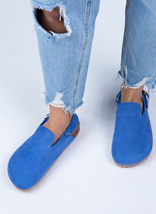 Manijero Mavi Kadın Deri Sandalet MNJ.076.04 - Görsel 7