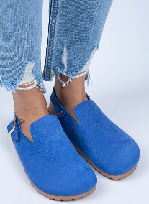 Manijero Mavi Kadın Deri Sandalet MNJ.076.04 - Görsel 3