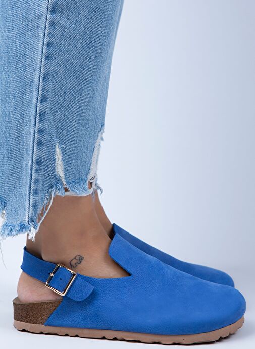 Manijero Mavi Kadın Deri Sandalet MNJ.076.04 - Görsel 2