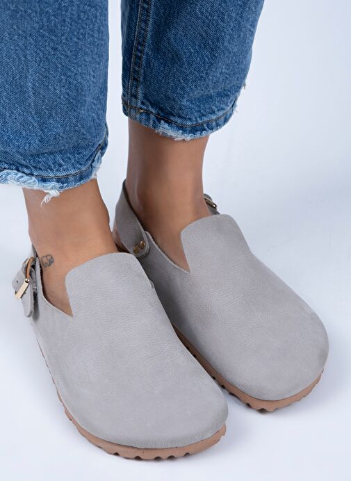 Manijero Açık Gri Kadın Deri Sandalet MNJ.076.06 - Görsel 4