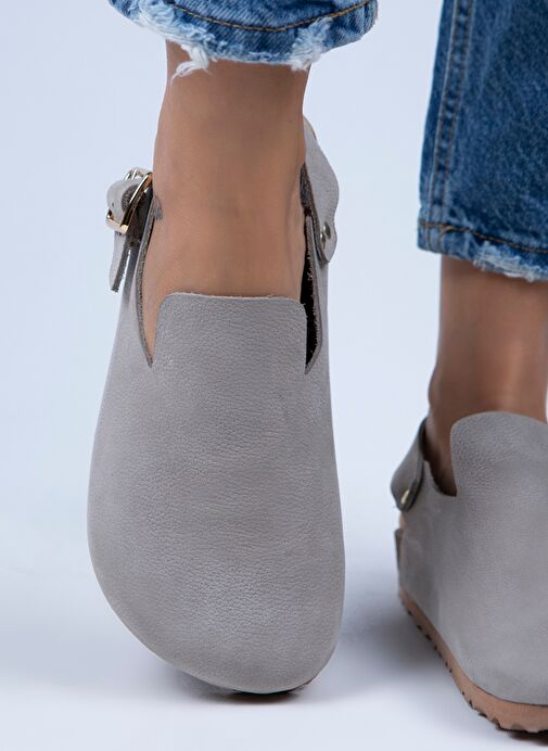 Manijero Açık Gri Kadın Deri Sandalet MNJ.076.06 - Görsel 7