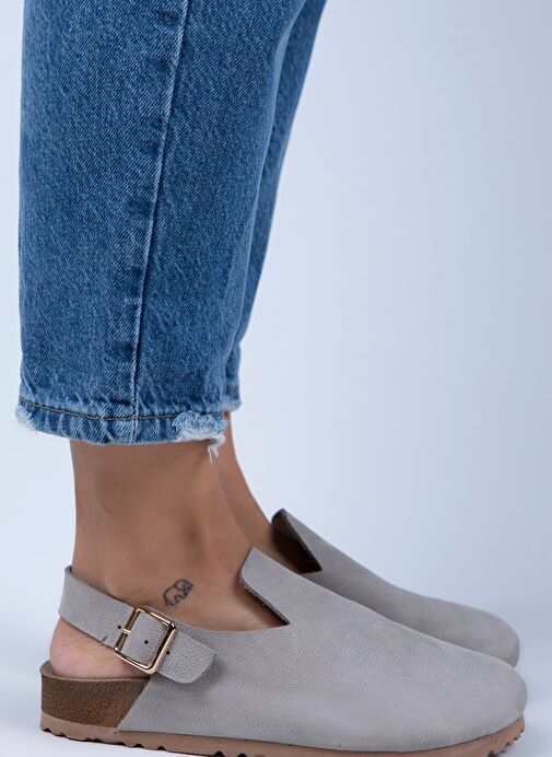 Manijero Açık Gri Kadın Deri Sandalet MNJ.076.06 - Görsel 3