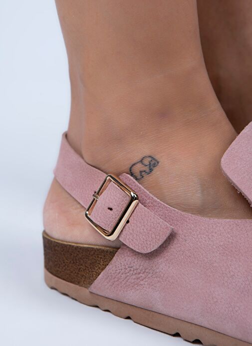 Manijero Pembe Kadın Deri Sandalet MNJ.076.07 - Görsel 5