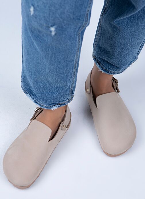 Manijero Bej Kadın Deri Sandalet MNJ.076.09 - Görsel 2