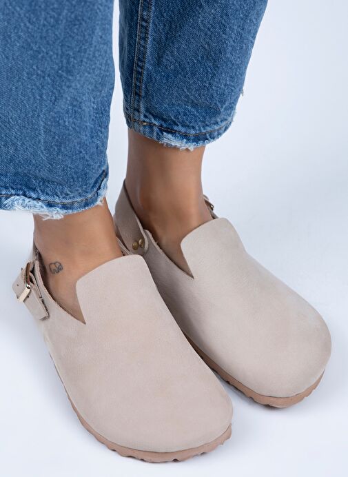 Manijero Bej Kadın Deri Sandalet MNJ.076.09 - Görsel 4