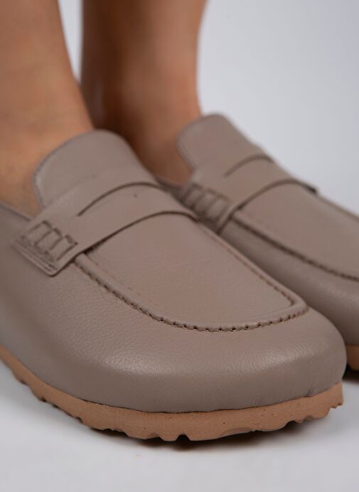 Manijero Lori Kadın Hakiki Deri Bağcıksız Vizon Terlik - Görsel 6