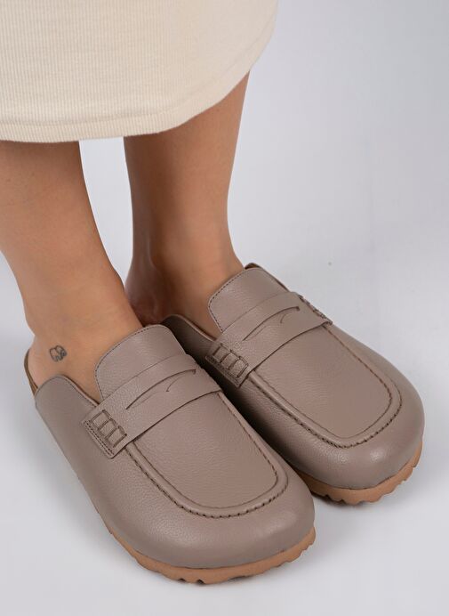 Manijero Lori Kadın Hakiki Deri Bağcıksız Vizon Terlik - Görsel 4