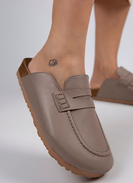 Manijero Lori Kadın Hakiki Deri Bağcıksız Vizon Terlik - Görsel 2