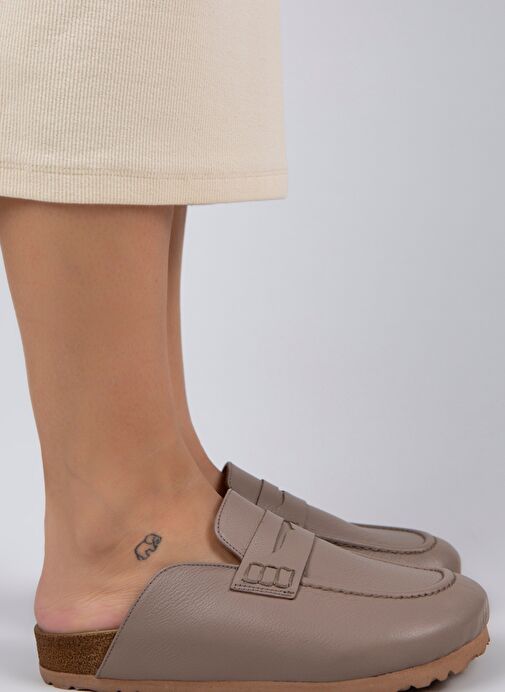 Manijero Lori Kadın Hakiki Deri Bağcıksız Vizon Terlik - Görsel 5