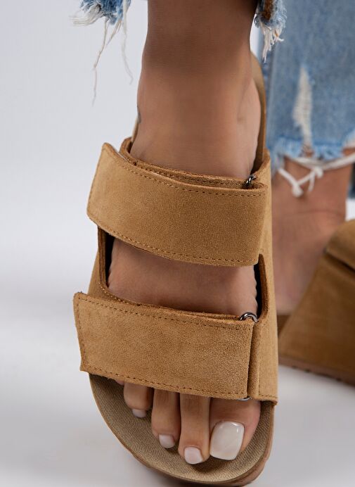 Manijero Açık Hardal Kadın Süet Terlik MNJ.009.12 - Görsel 6