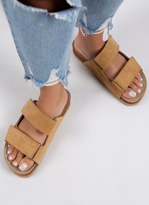 Manijero Açık Hardal Kadın Süet Terlik MNJ.009.12 - Görsel 2