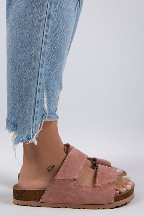 Manijero Pudra Kadın Süet Terlik MNJ.009.13 - Görsel 2