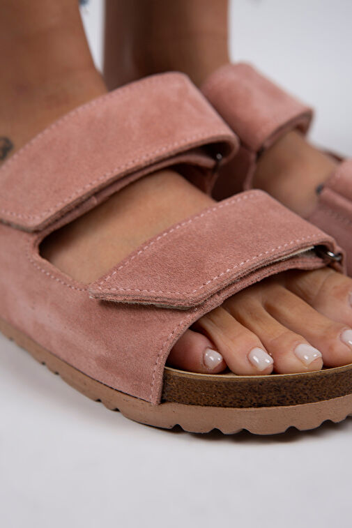 Manijero Pudra Kadın Süet Terlik MNJ.009.13 - Görsel 6