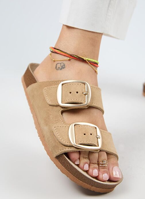 Manijero Kum Kadın Süet Terlik MNJ.010.32 - Görsel 2