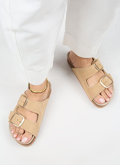 Manijero Kum Kadın Süet Terlik MNJ.010.32 - Görsel 5