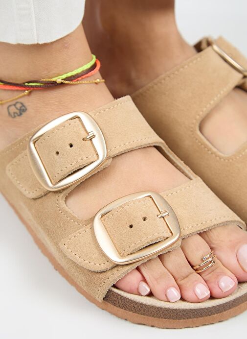 Manijero Kum Kadın Süet Terlik MNJ.010.32 - Görsel 8