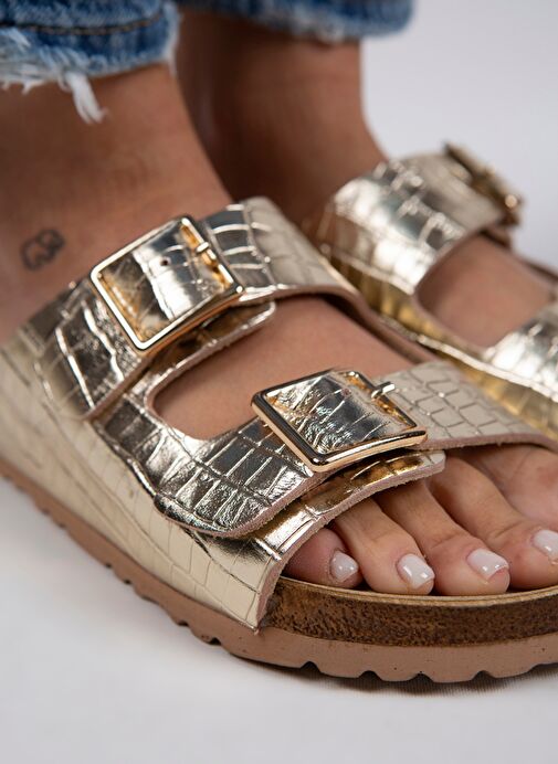 Manijero Gold Kadın Deri Terlik MNJ.091.01 - Görsel 5