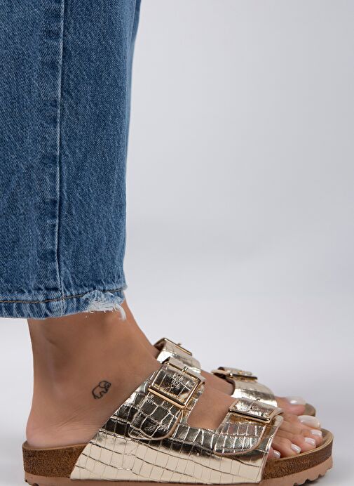 Manijero Gold Kadın Deri Terlik MNJ.091.01 - Görsel 3