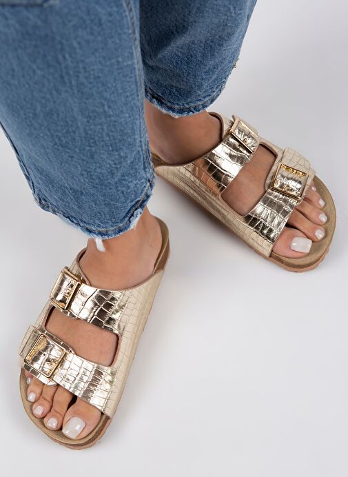 Manijero Gold Kadın Deri Terlik MNJ.091.01 - Görsel 2