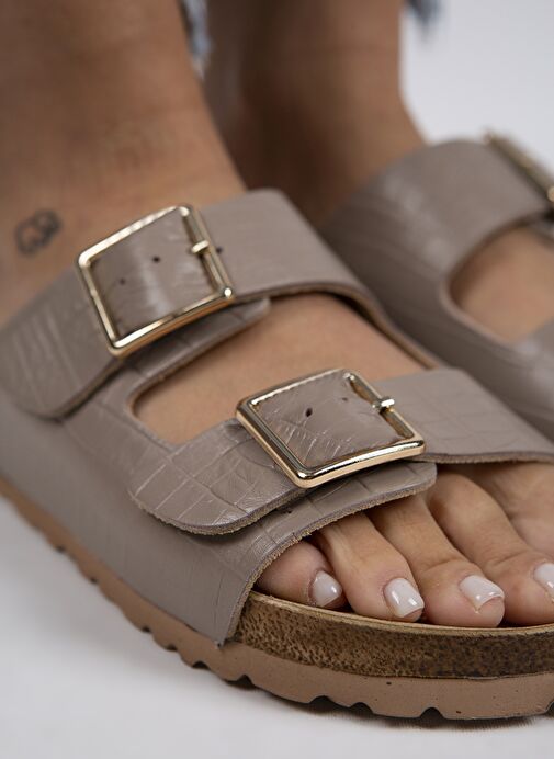 Manijero Vizon Kadın Deri Terlik MNJ.091.03 - Görsel 4