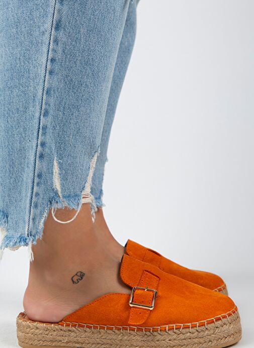 Manijero Turuncu Kadın Süet Terlik MNJ.092.03 - Görsel 3