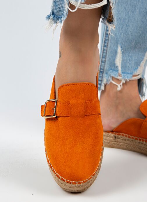 Manijero Turuncu Kadın Süet Terlik MNJ.092.03 - Görsel 6