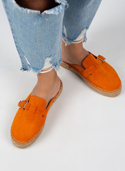 Manijero Turuncu Kadın Süet Terlik MNJ.092.03 - Görsel 7