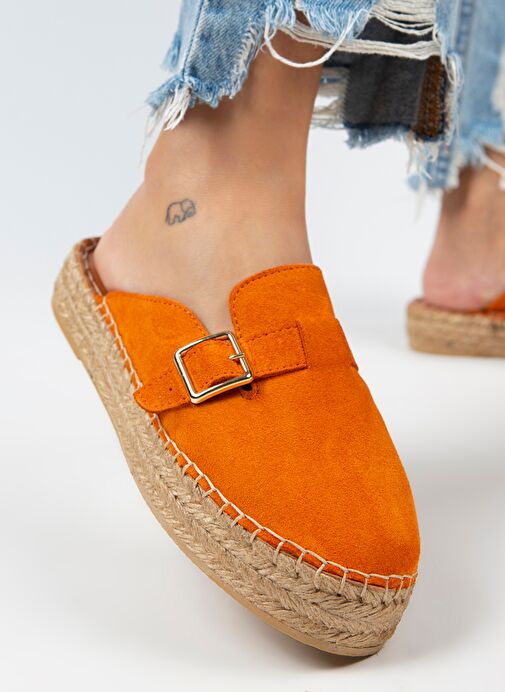 Manijero Turuncu Kadın Süet Terlik MNJ.092.03 - Görsel 2