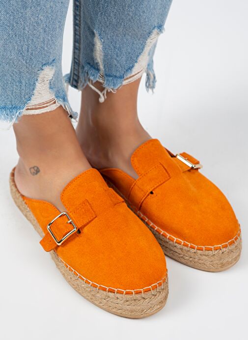 Manijero Turuncu Kadın Süet Terlik MNJ.092.03 - Görsel 4