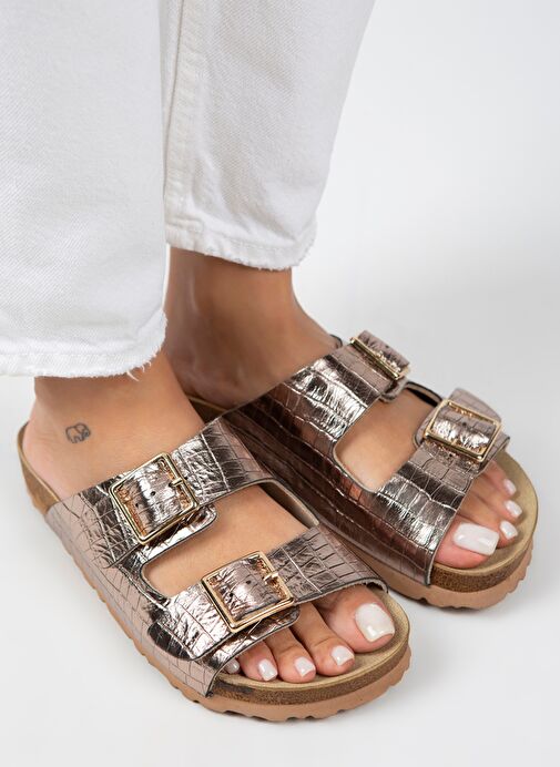 Manijero Bakır Kadın Deri Terlik MNJ.091.09 - Görsel 4