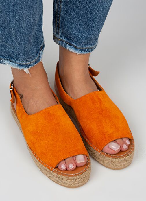 Manijero Turuncu Kadın Süet Sandalet MNJ.007.05 - Görsel 3