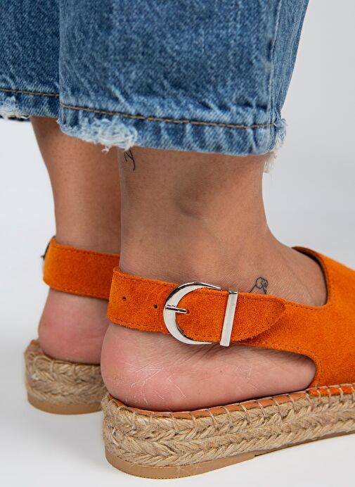 Manijero Turuncu Kadın Süet Sandalet MNJ.007.05 - Görsel 5