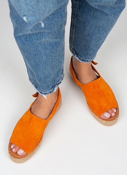 Manijero Turuncu Kadın Süet Sandalet MNJ.007.05 - Görsel 4